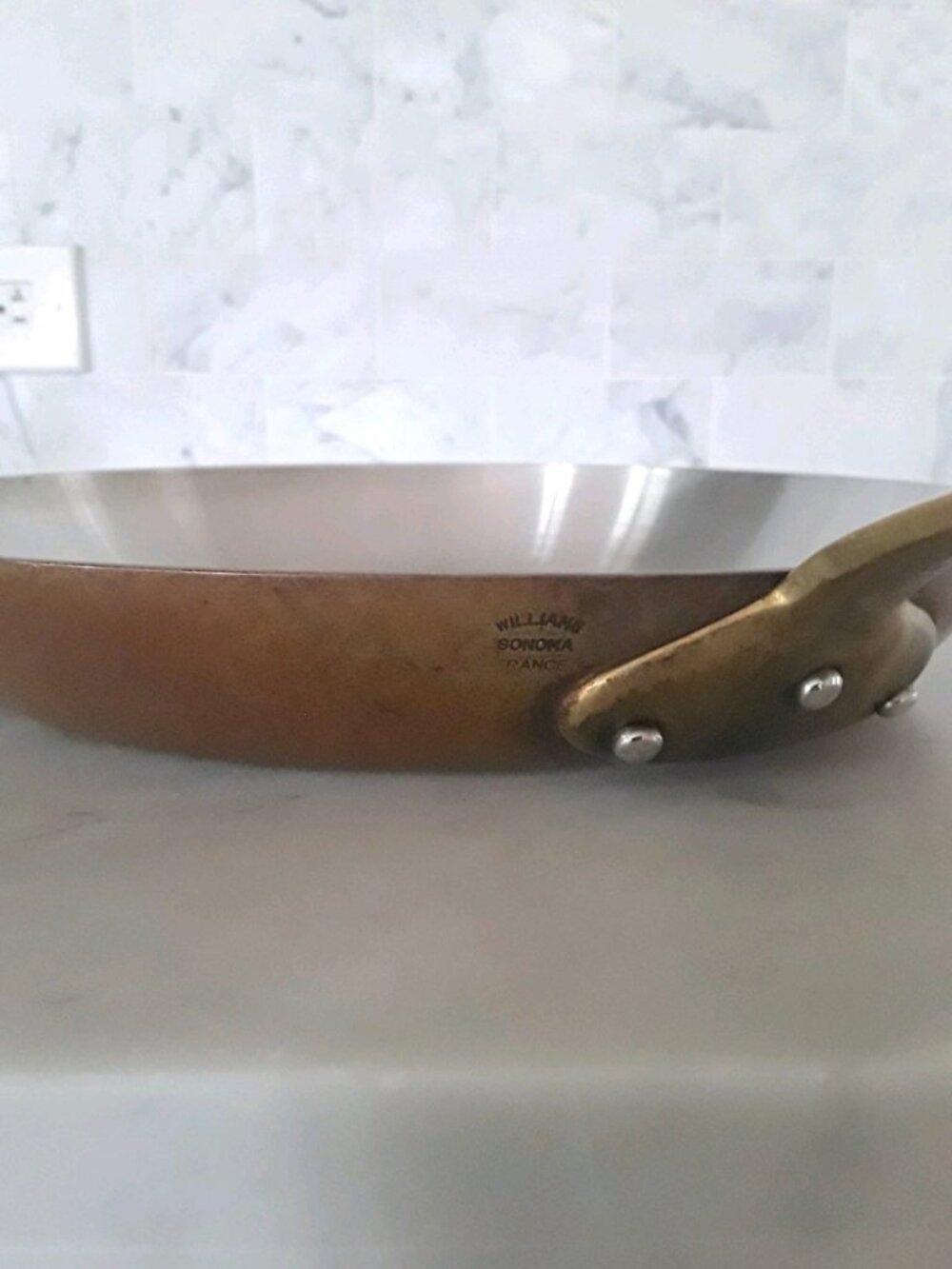Mauviel Williams Sonoma Copper fry pan brass handle 10